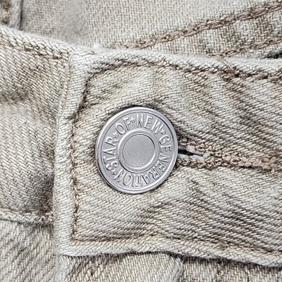 S.O.N.G. Jeans Women 5/27 Tan 90s Boyfriend Cargo Utility High Rise Straight Leg - Picture 2 of 14